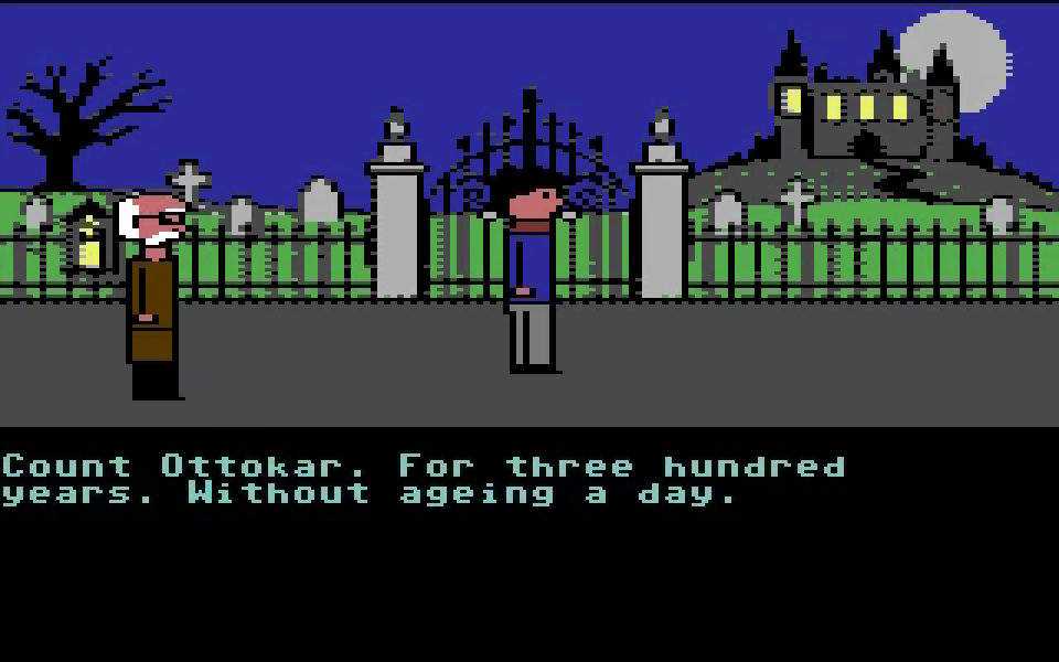 At the gate. The Professor knows who lives here.